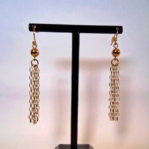 Silverskylight Gold and Silver Dangle Earrings with Cascade Design